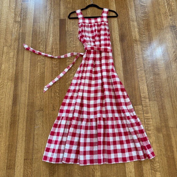 Doen x Heather Taylor Eve Dress in St. Ouen Plaid (Red Gingham) Size Small - Picture 4 of 9